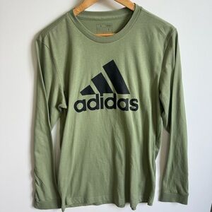 Adidas Men's Army Green Long Sleeve T-Shirt Size Small